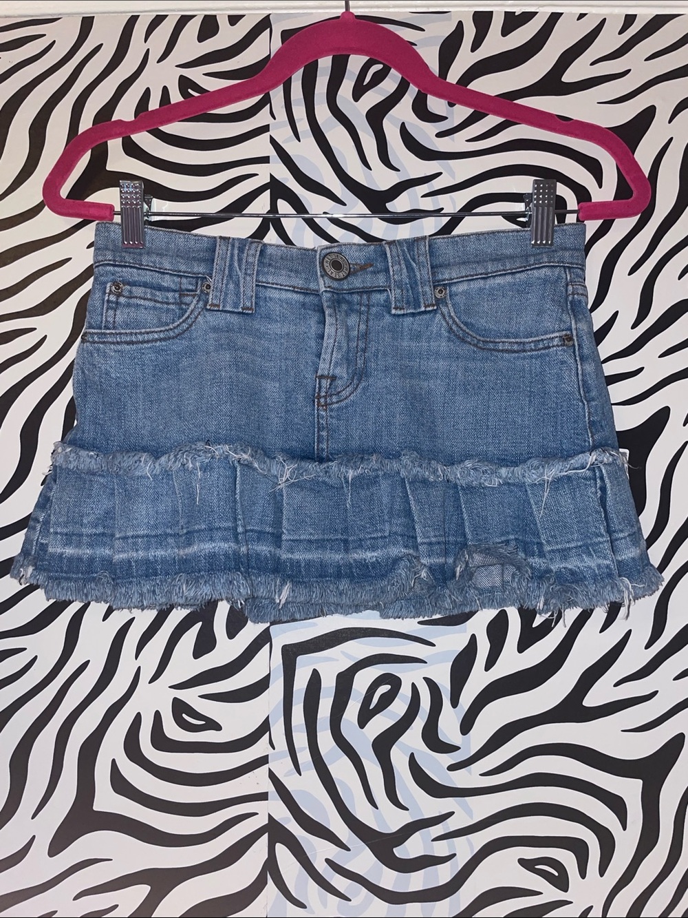Y2K denim pleated skirt